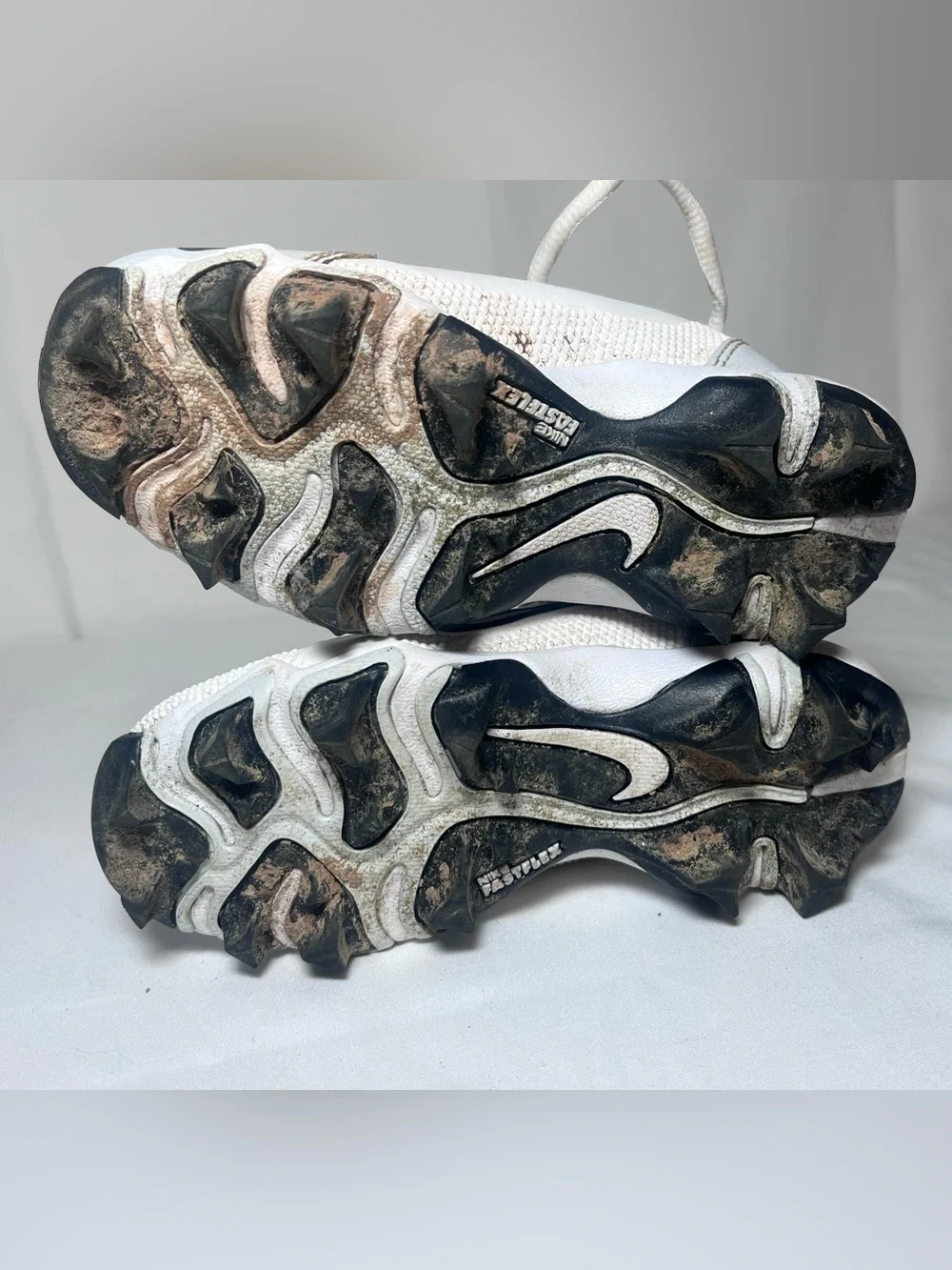 Nike Kids White and Black Cleated Sneakers